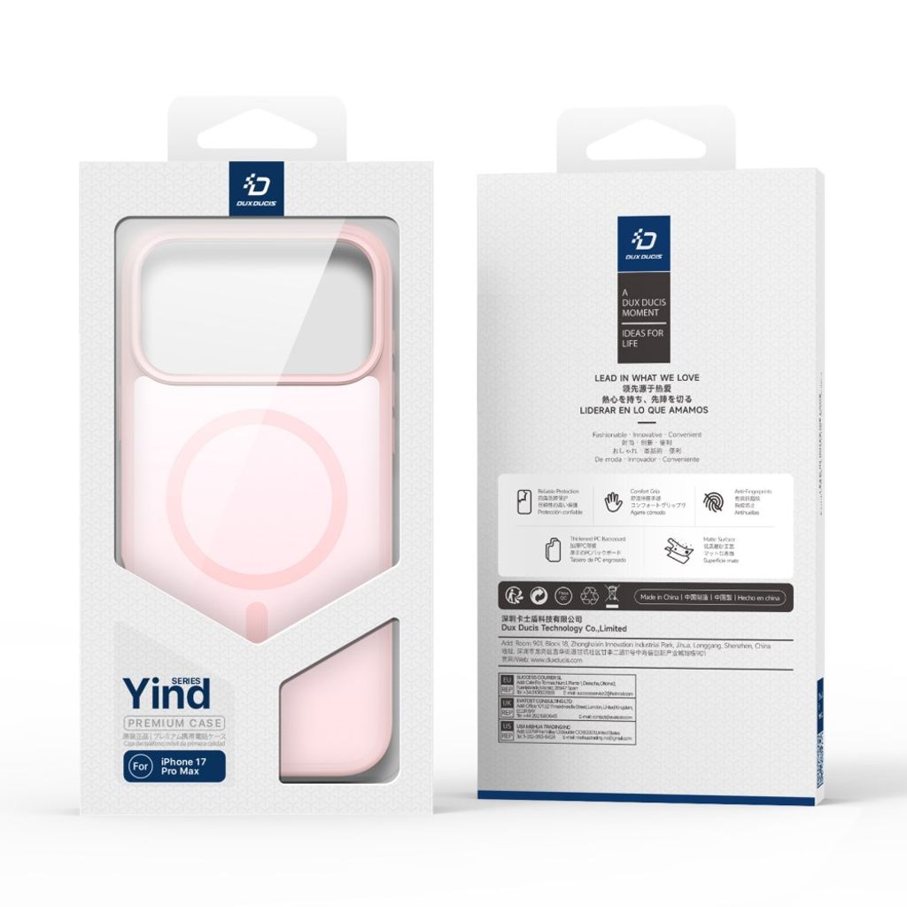 Dux Ducis iPhone 17 Pro Max Cover Yind Series MagSafe Lyserød