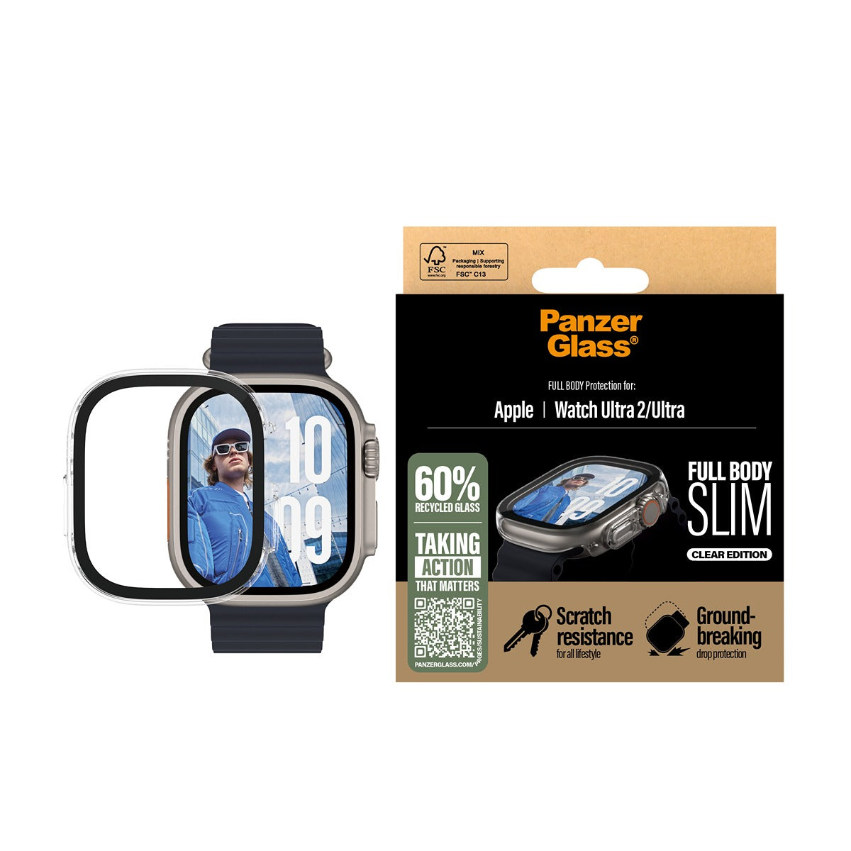 PanzerGlass Apple Watch Ultra 49mm Cover med Skærmbeskytter Full Body Klar