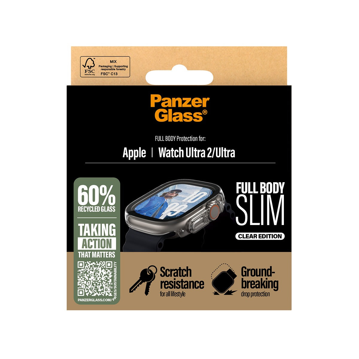 PanzerGlass Apple Watch Ultra 49mm Cover med Skærmbeskytter Full Body Klar