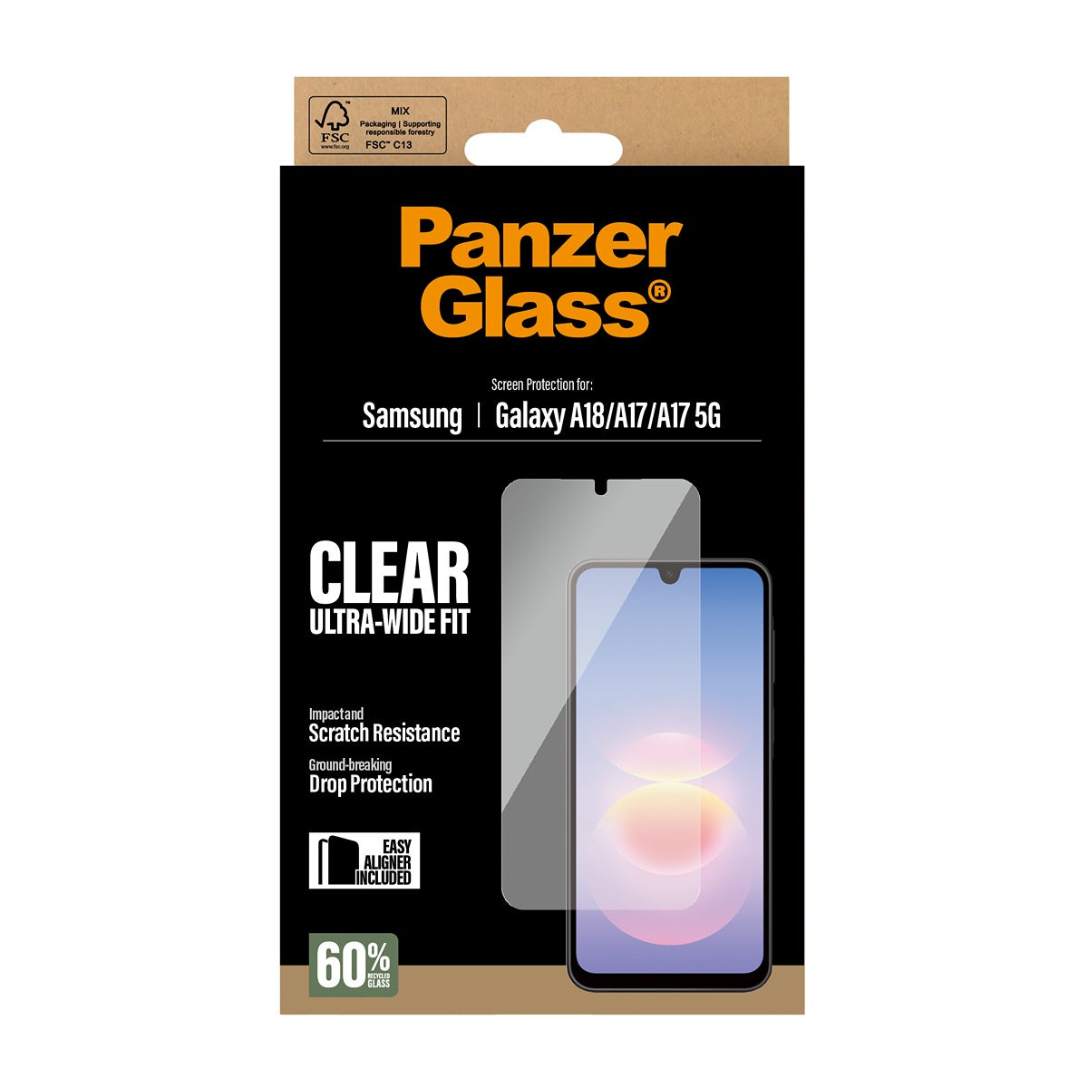 PanzerGlass Samsung Galaxy A18 Skærmbeskytter Ultra-Wide Fit EasyAligner