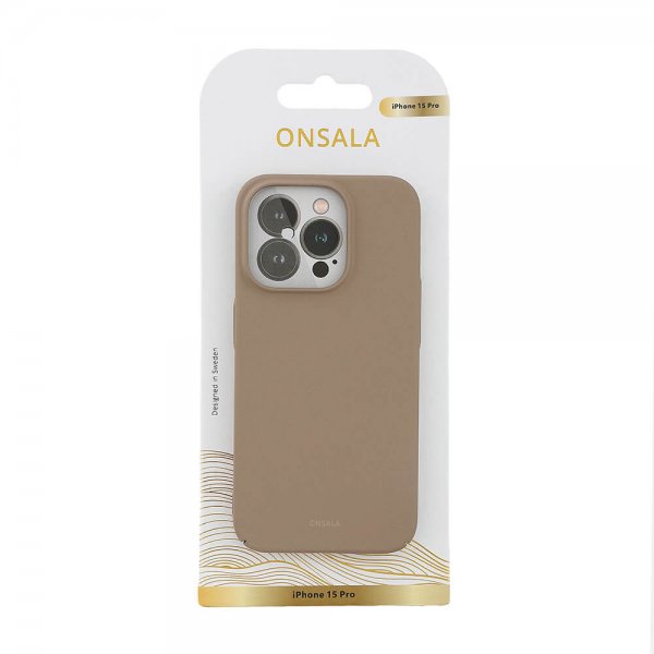 Onsala iPhone 15 Pro Cover Ultraslim Sand Burst Beige