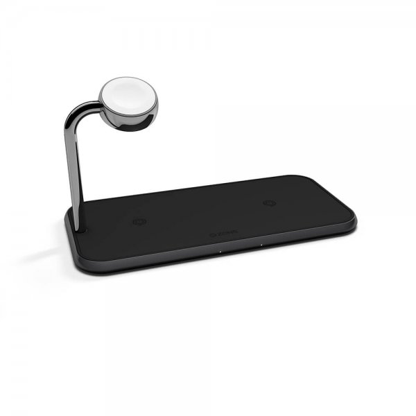 Zens Dual+Watch trådløs oplader i aluminium, sort