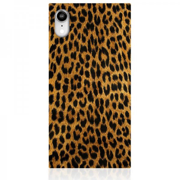 iDecoz iPhone Xr Cover Square Case Leopard