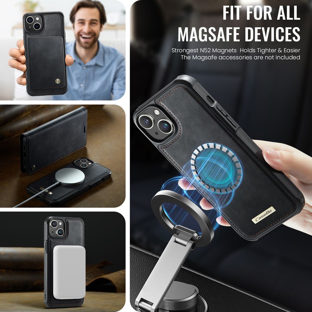 CaseMe iPhone 14 Plus/iPhone 15 Plus Etui C49 Series Sort