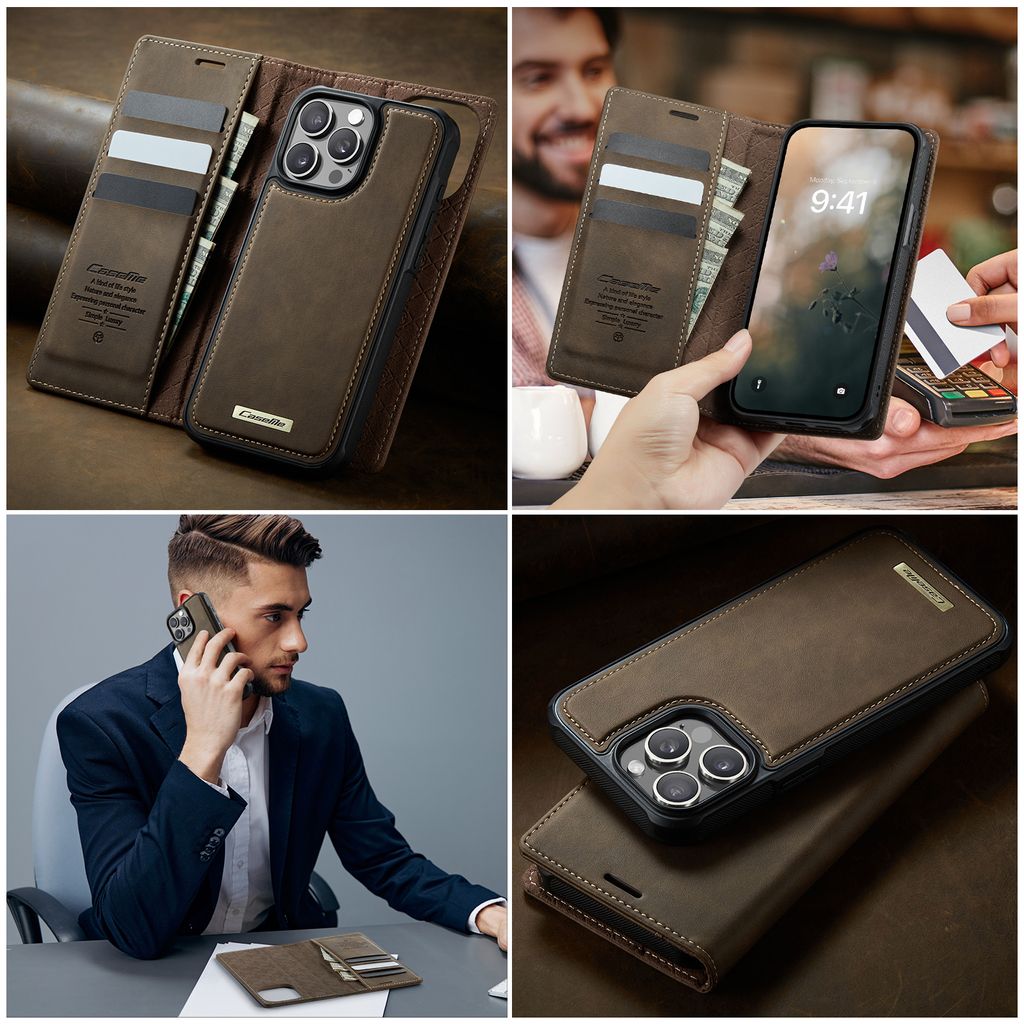 CaseMe iPhone 15 Pro Max Etui C49 Series Brun