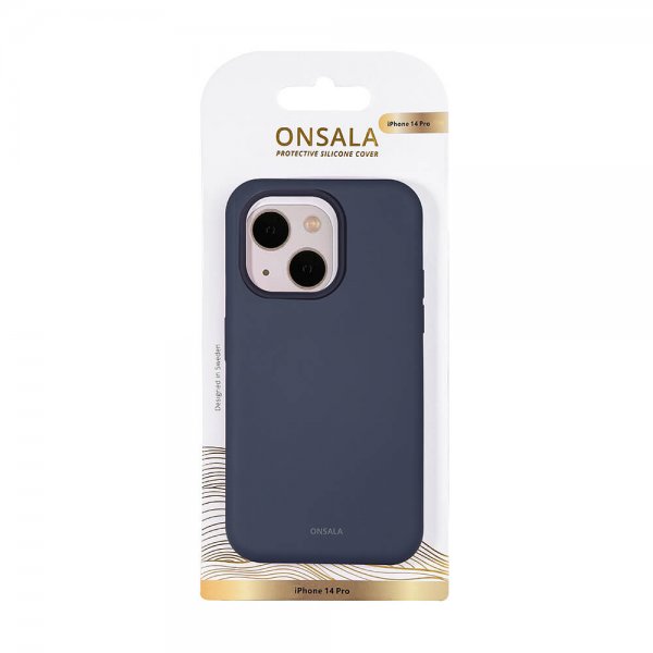 Onsala iPhone 14 Pro Cover Silikone Mørkeblå