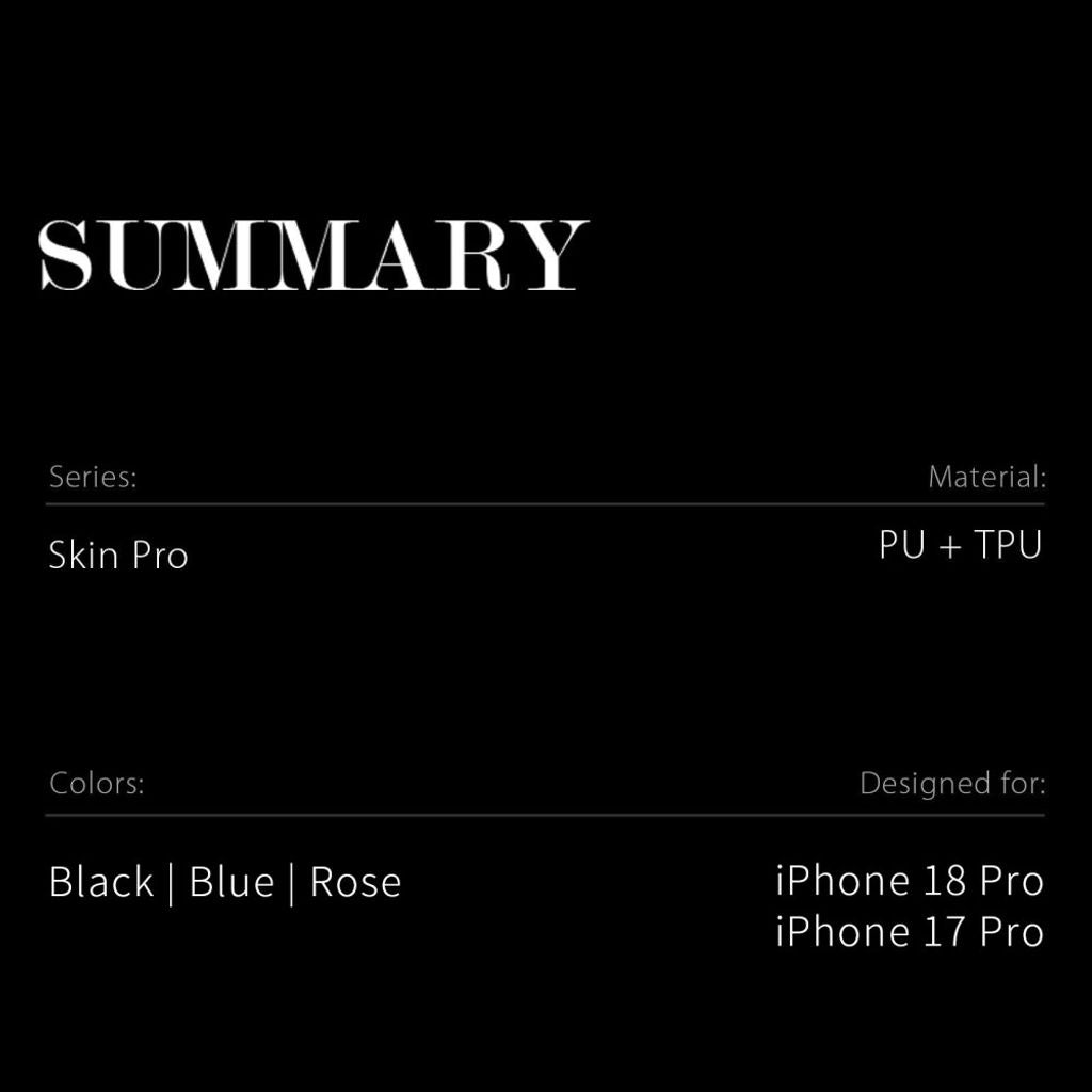 Dux Ducis iPhone 17 Pro/iPhone 18 Pro Etui Skin Pro Series Sort