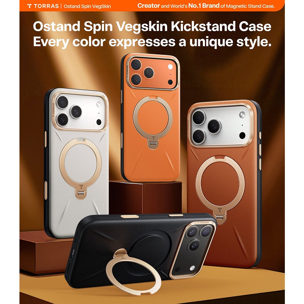 Torras iPhone 17 Pro Cover Ostand Q3 Vegskin Obsidian Black