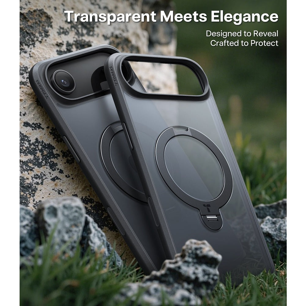 Torras iPhone Air Cover Ostand Q3 Spin Obsidian Black