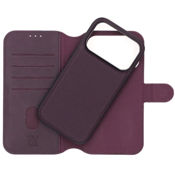 Rvelon iPhone 17 Pro Etui 4 Kortlommer Aftageligt Cover Lilla