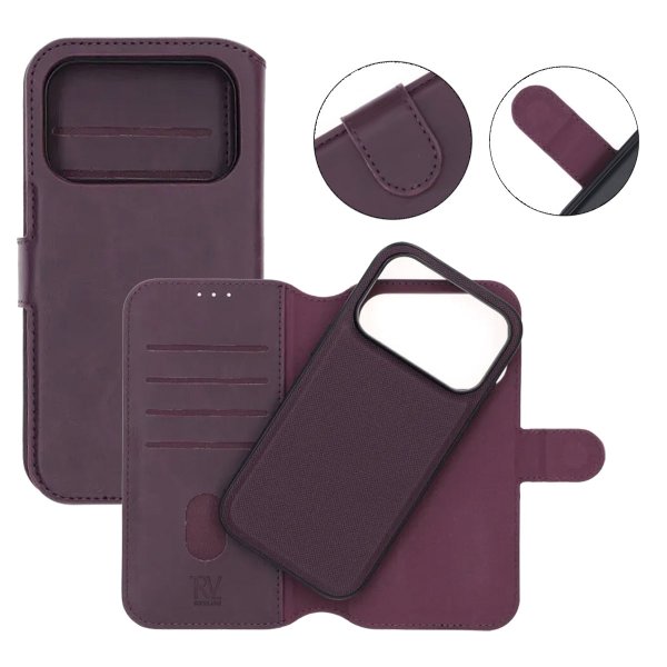 Rvelon iPhone 17 Pro Max Cover 4 Kortrum Aftagelig Skal Lilla