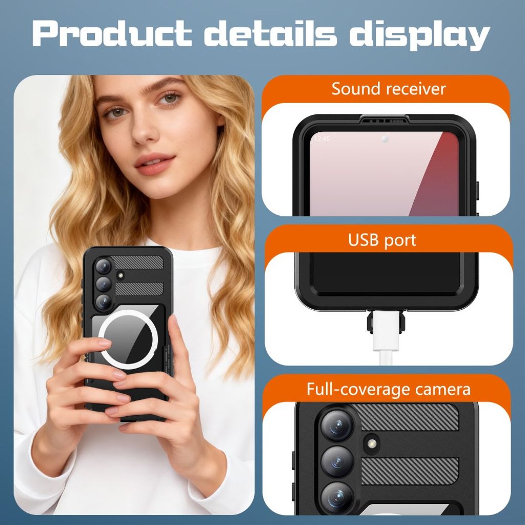 Redpepper Samsung Galaxy S26 Cover Vandtæt IP68 MagSafe Sort