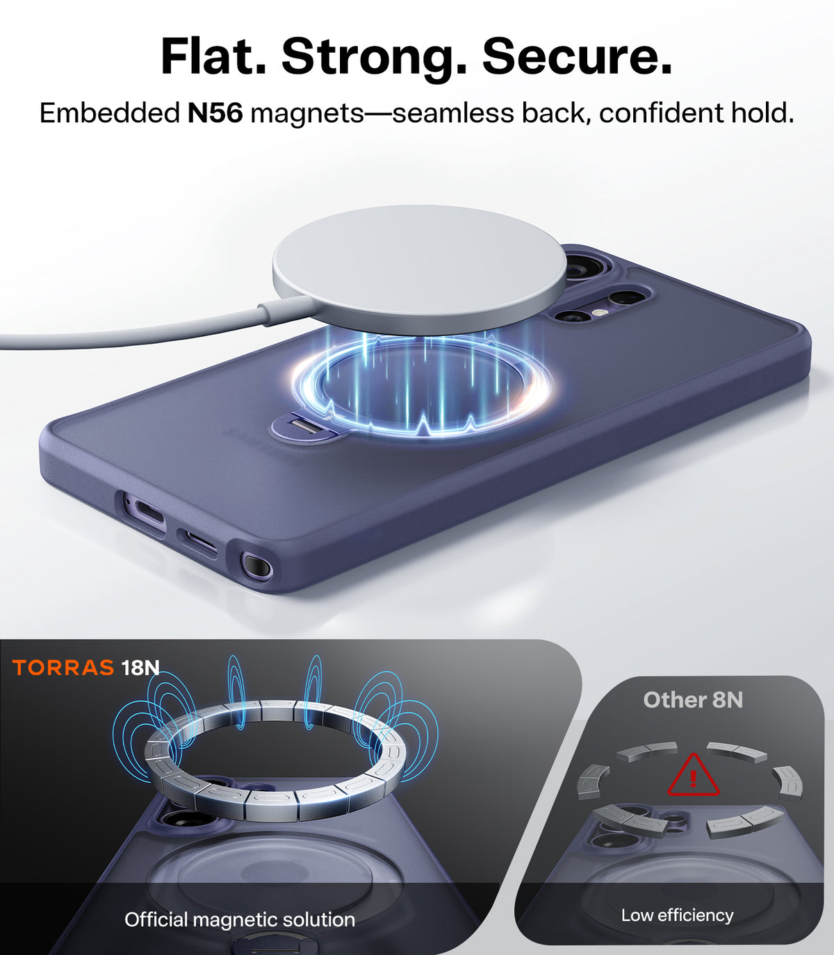 Torras Samsung Galaxy S26 Ultra Cover Ostand Q3 Spin Violet Surge