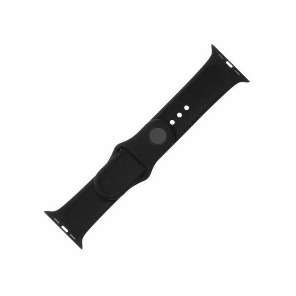 Fast Apple Watch 38/40/41/42mm Armbånd Silikone Rem Sort