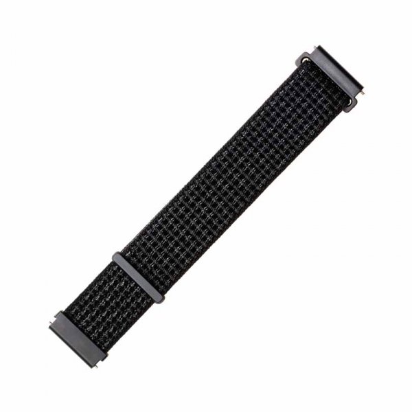 Fast Samsung Galaxy Watch 20 mm Armbånd Nylonrem Reflekterende Sort