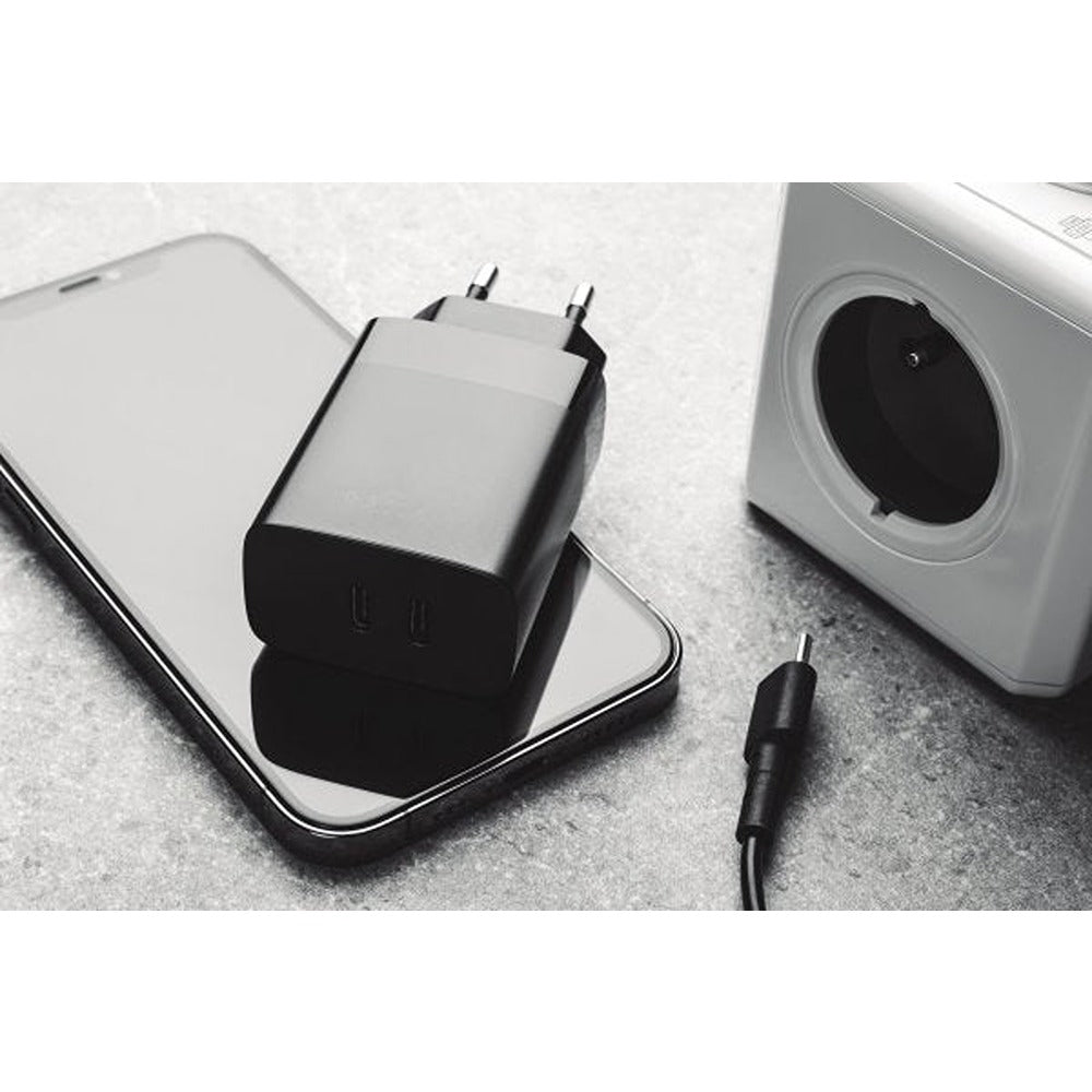Fixed Oplader PD Rejseoplader 2xUSB-C 35W Sort