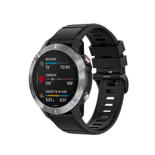 Fast Garmin QuickFit 22mm Armbånd Silikone Strop Sort