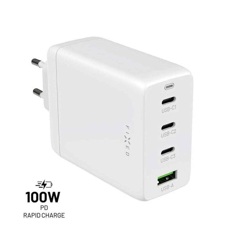 Fixed Oplader GaN100 3xUSB-C & 1xUSB-A