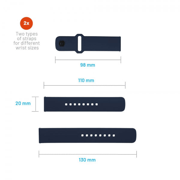 Fast Samsung Galaxy Watch 20mm Armbånd Silikone Sporty Rem Blå