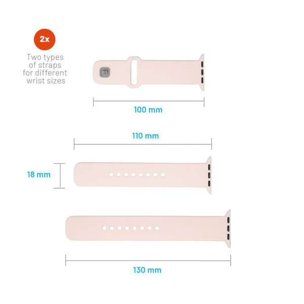 Fikseret Apple Watch 38/40/41/42mm Rem Silikone Sporty Rem Rosa