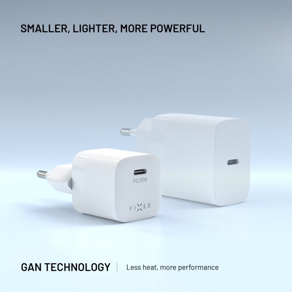 Fixed Laddare Mini PD 30W GaN USB-C Hvid