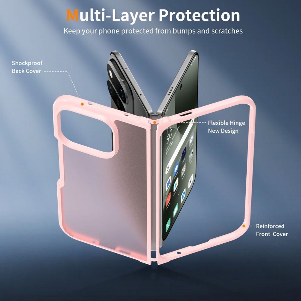Google Pixel 11 Pro Fold Cover Frosted Lyserød