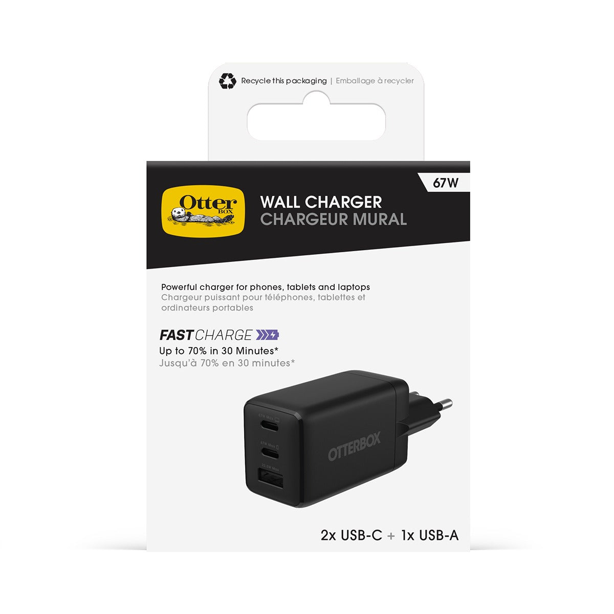 Otterbox Oplader Fast Charge Standard USB-C 67W Sort