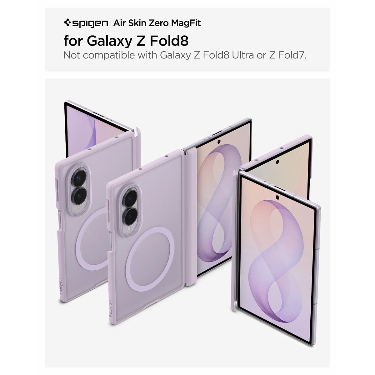 Spigen Samsung Galaxy Z Fold 8 Cover Air Skin Zero MagFit Frost Lavender