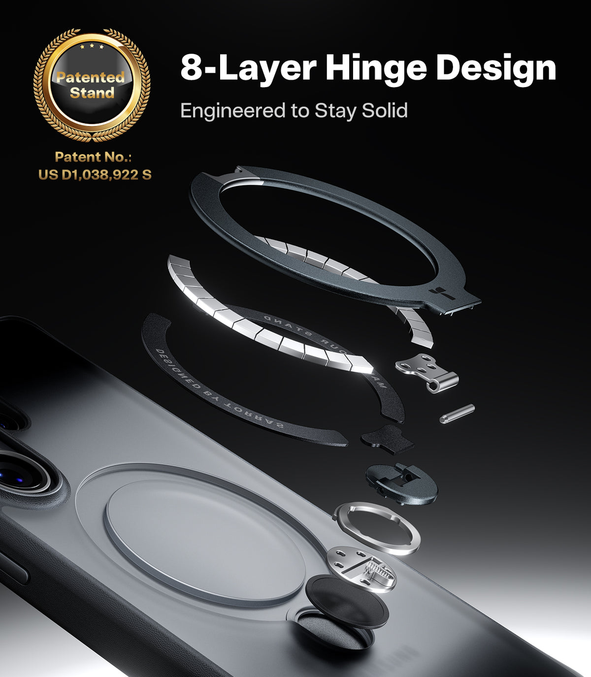 Torras Samsung Galaxy S26 Ultra Cover Ostand Q3 Spin Obsidian Black