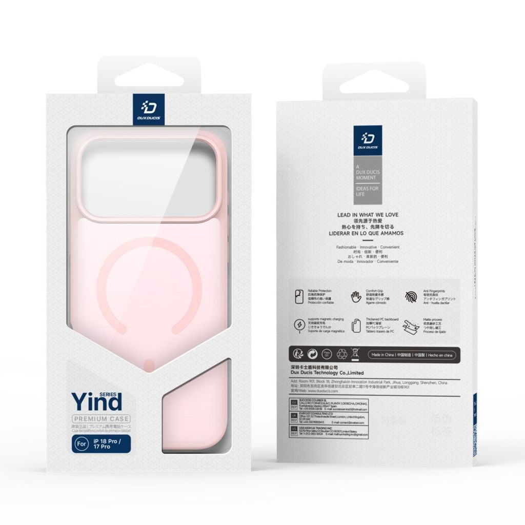 Dux Ducis iPhone 17 Pro/iPhone 18 Pro Cover Yind Series MagSafe Lyserød