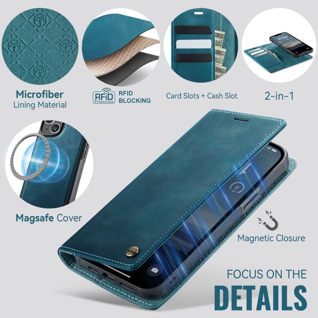 CaseMe iPhone 14 Plus/iPhone 15 Plus Etui C49 Series Grøn