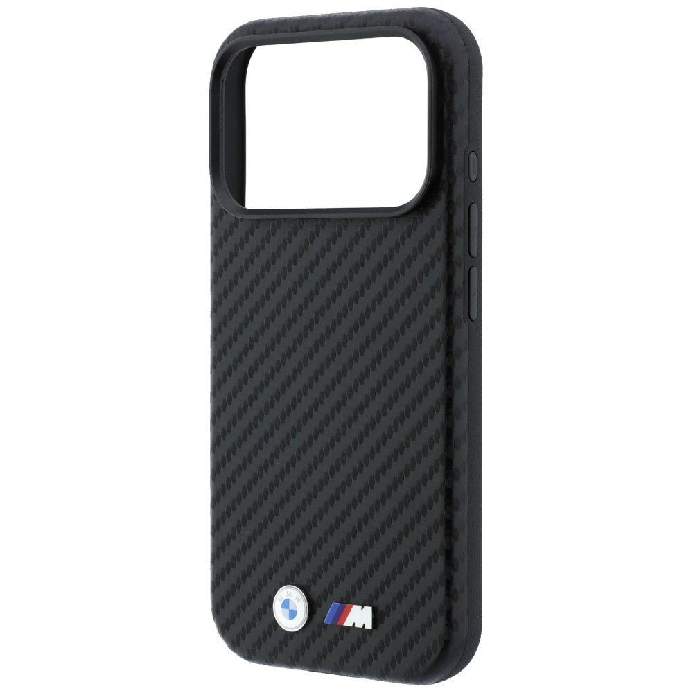 BMW iPhone 18 Pro Cover M Carbon Metal Logo Sort