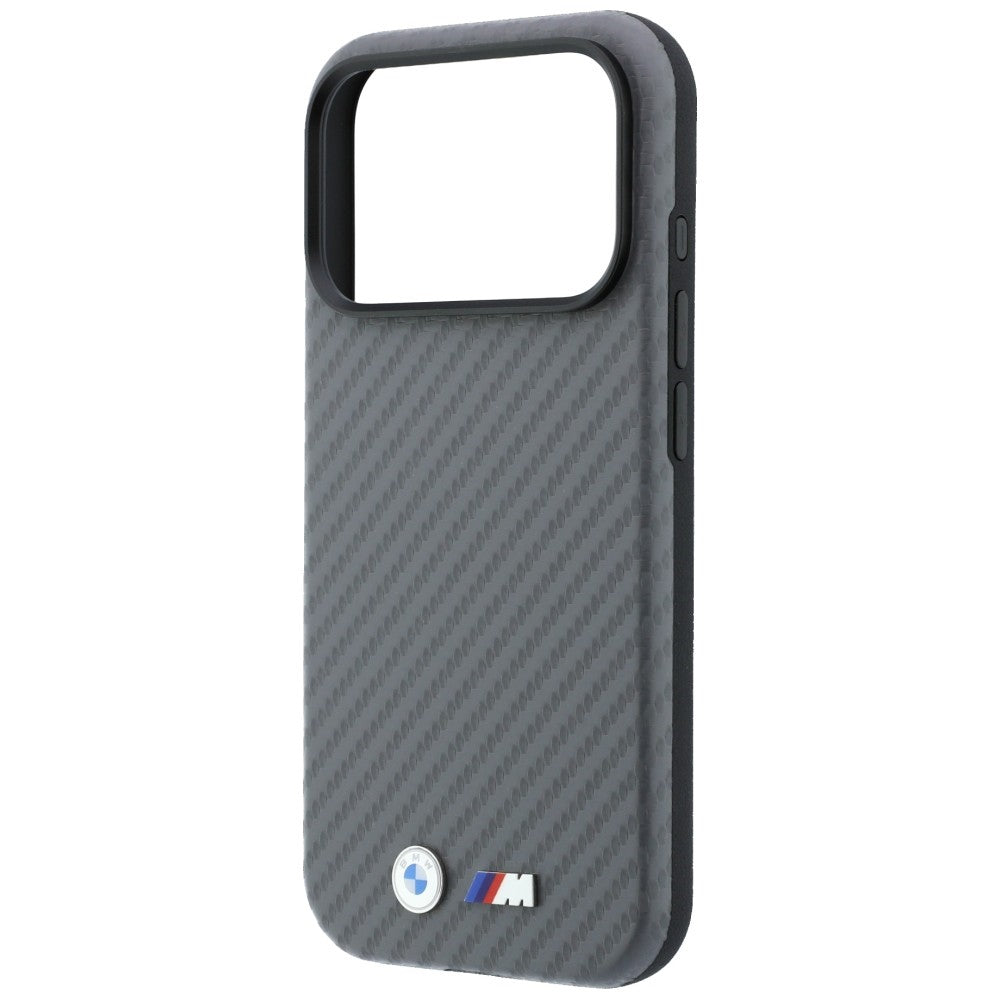 BMW iPhone 18 Pro Cover M Carbon Metal Logo Grå