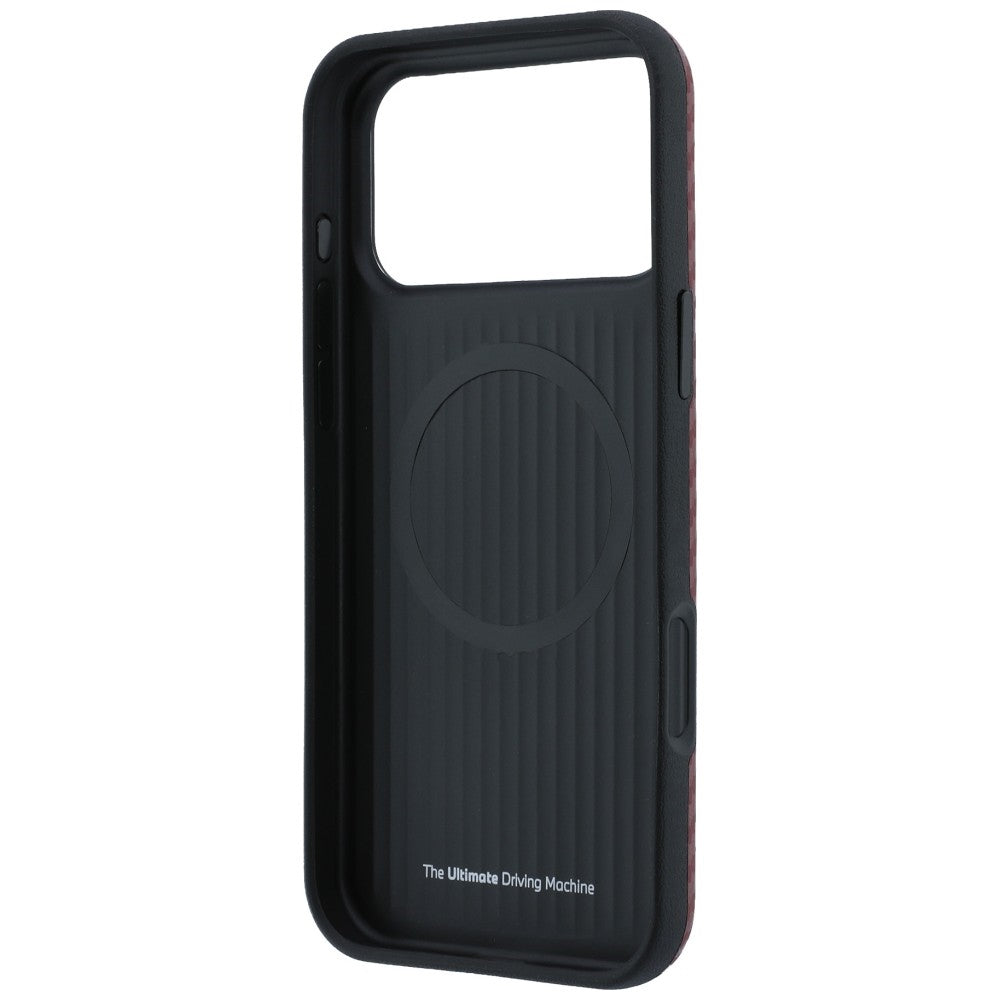 BMW iPhone 17 Pro Max/iPhone 18 Pro Max Cover M Carbon Metal Logo bordeaux