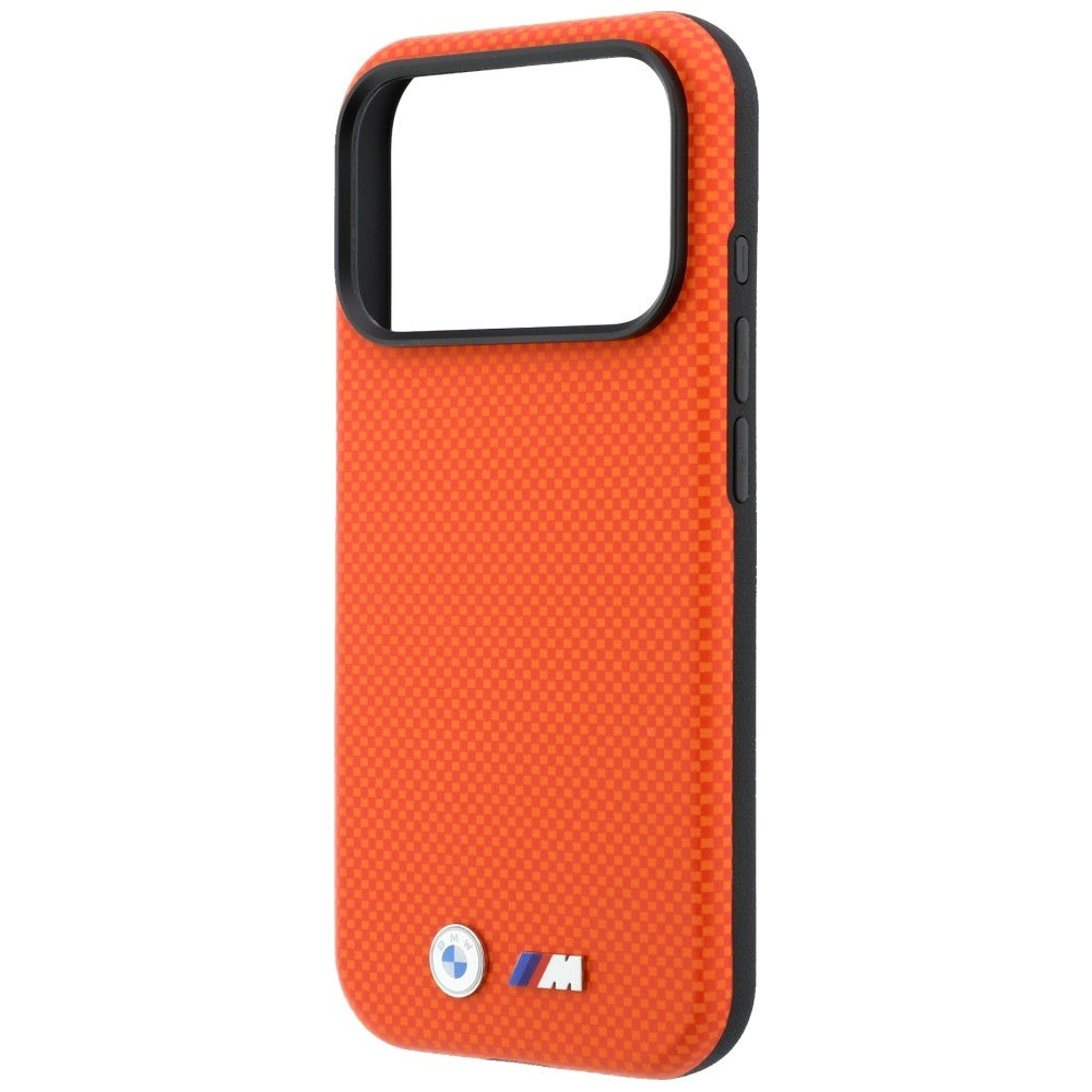 BMW iPhone 17 Pro/iPhone 18 Pro Cover M Quadrille Kevlar Metal Logo Orange