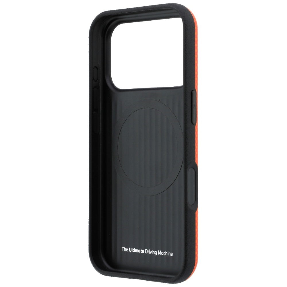 BMW iPhone 17 Pro/iPhone 18 Pro Cover M Quadrille Kevlar Metal Logo Orange