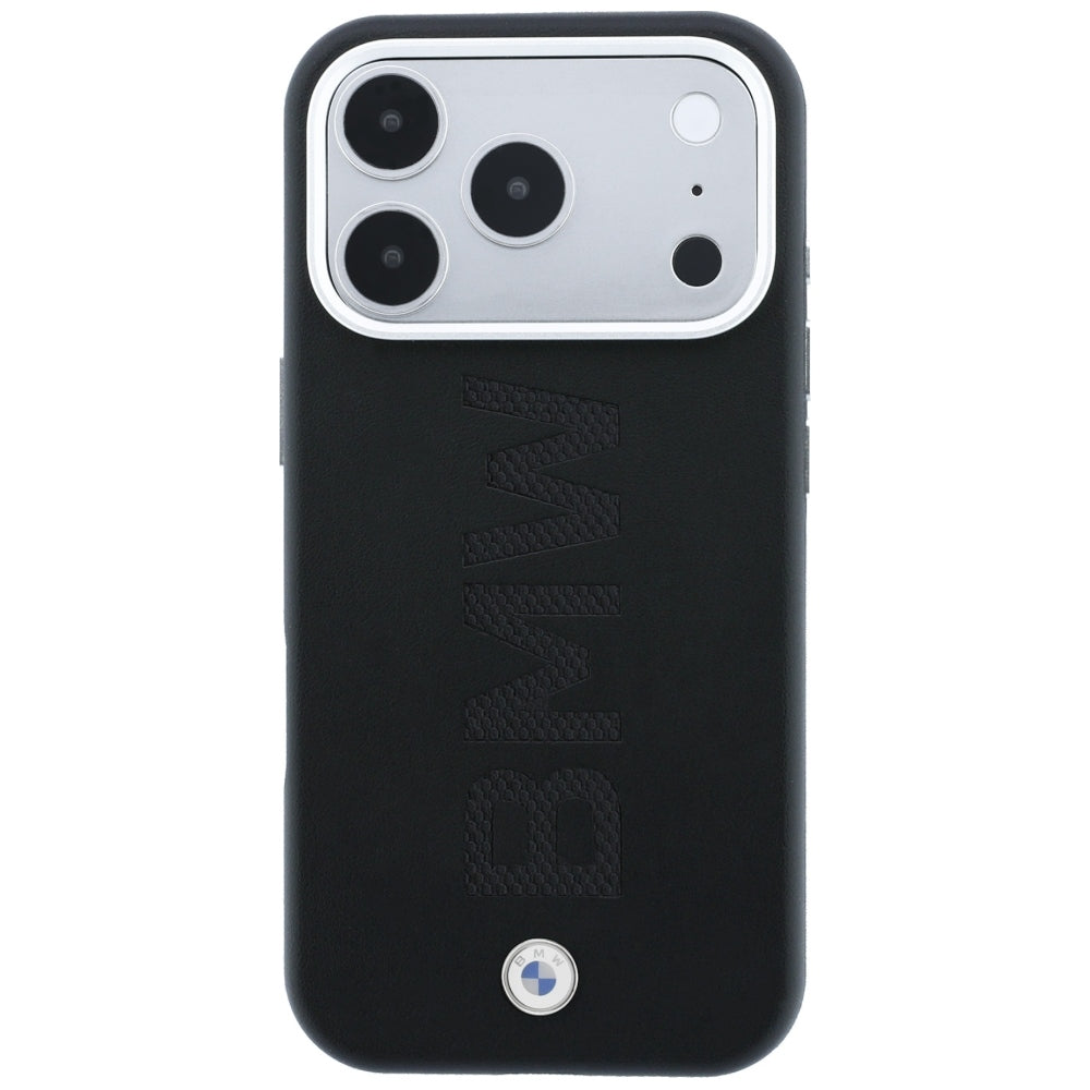 BMW iPhone 17 Pro Max/iPhone 18 Pro Max Cover med centreret præget design Sort