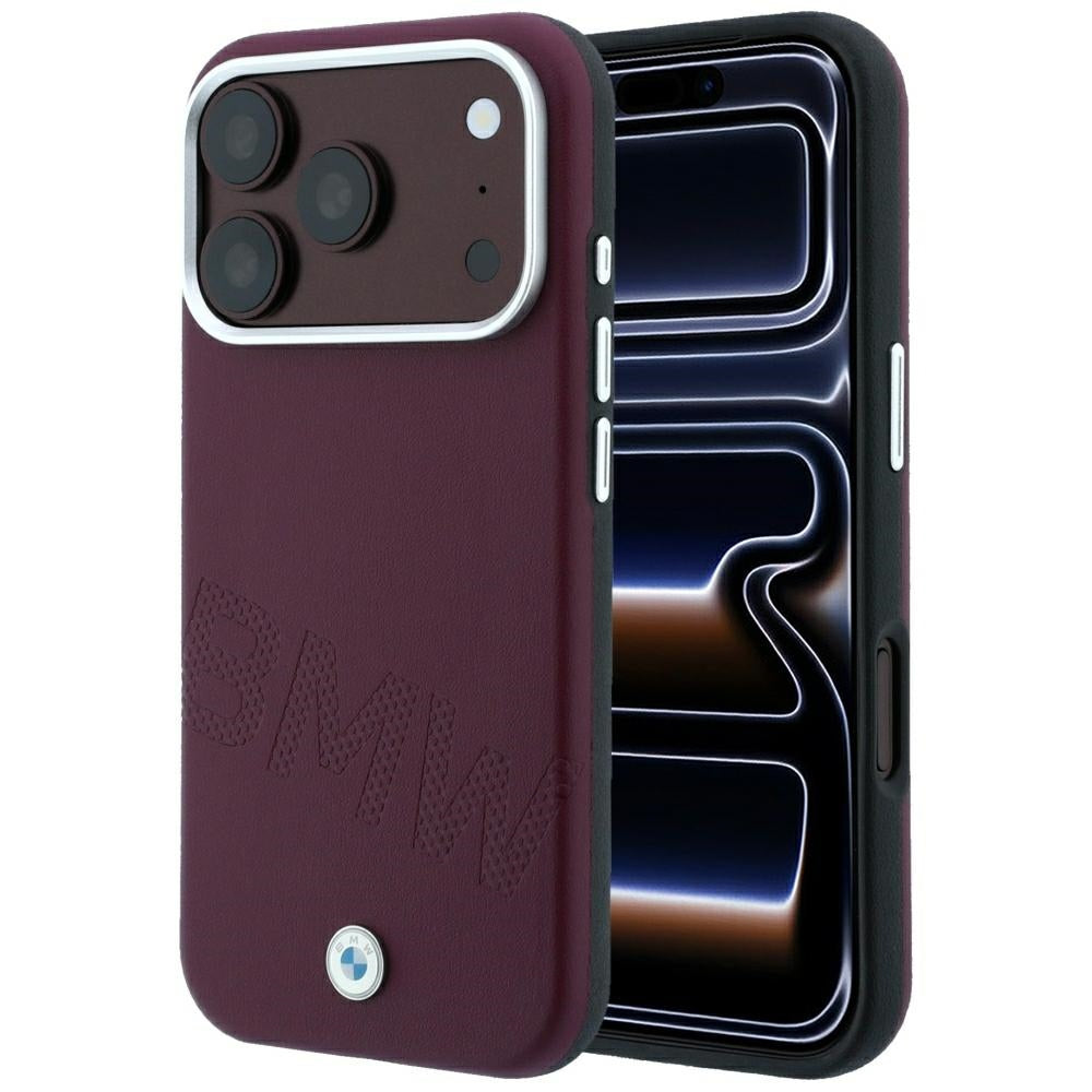 BMW iPhone 17 Pro Max/iPhone 18 Pro Max Cover Inclined Deboss Burgundy
