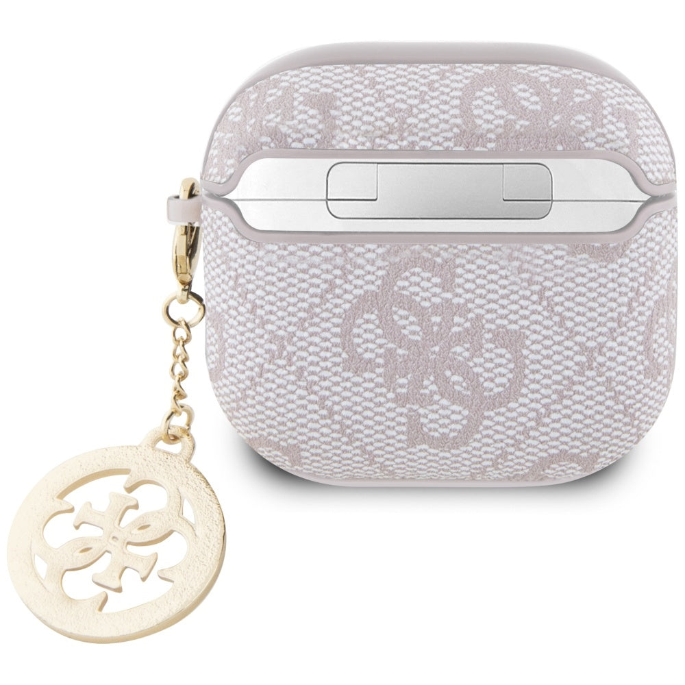 Guess AirPods 4 Cover 4G Strass Charm Lyserød