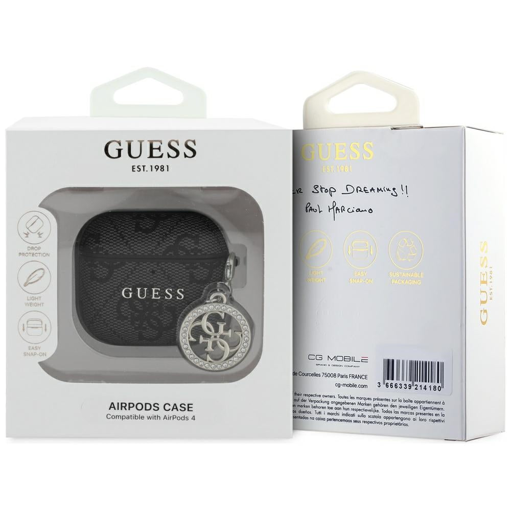 Guess AirPods 4 Cover 4G Strass Charm Sort