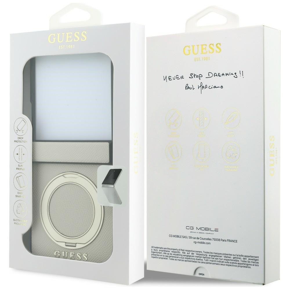 Guess Samsung Galaxy Z Flip 8 Cover Ring Stand MagSafe Guld