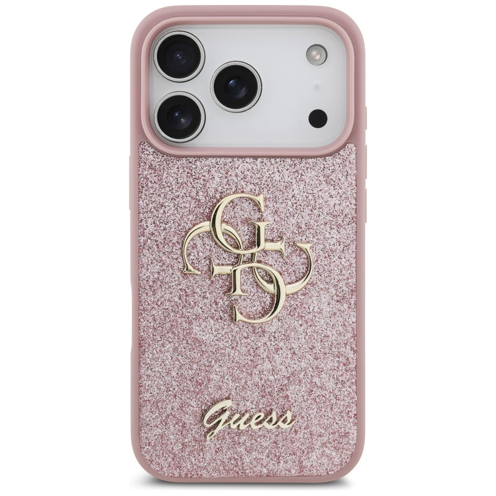 Guess iPhone 17 Pro/iPhone 18 Pro Cover Fixed Glitter Lyserød