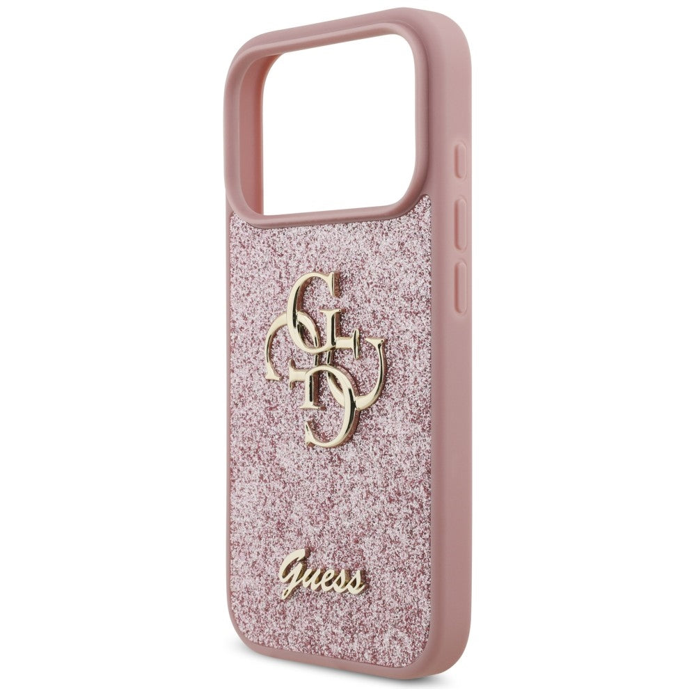 Guess iPhone 17 Pro/iPhone 18 Pro Cover Fixed Glitter Lyserød