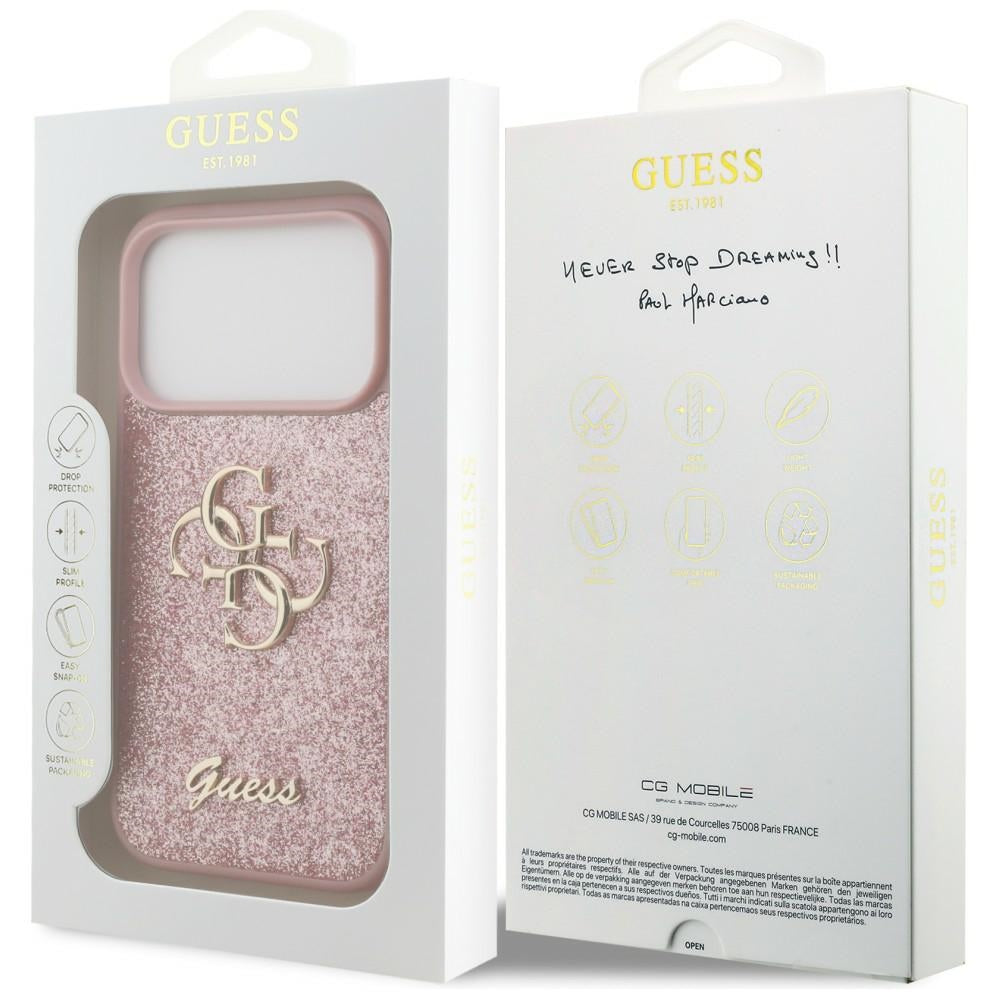 Guess iPhone 17 Pro/iPhone 18 Pro Cover Fixed Glitter Lyserød