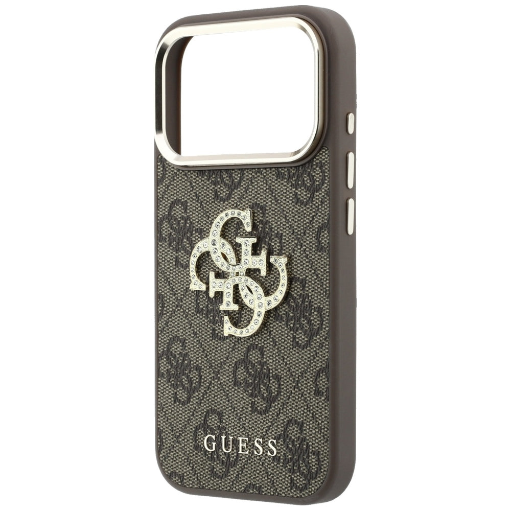 Guess iPhone 17 Pro Max/iPhone 18 Pro Max Cover 4G Strass Logo Brun