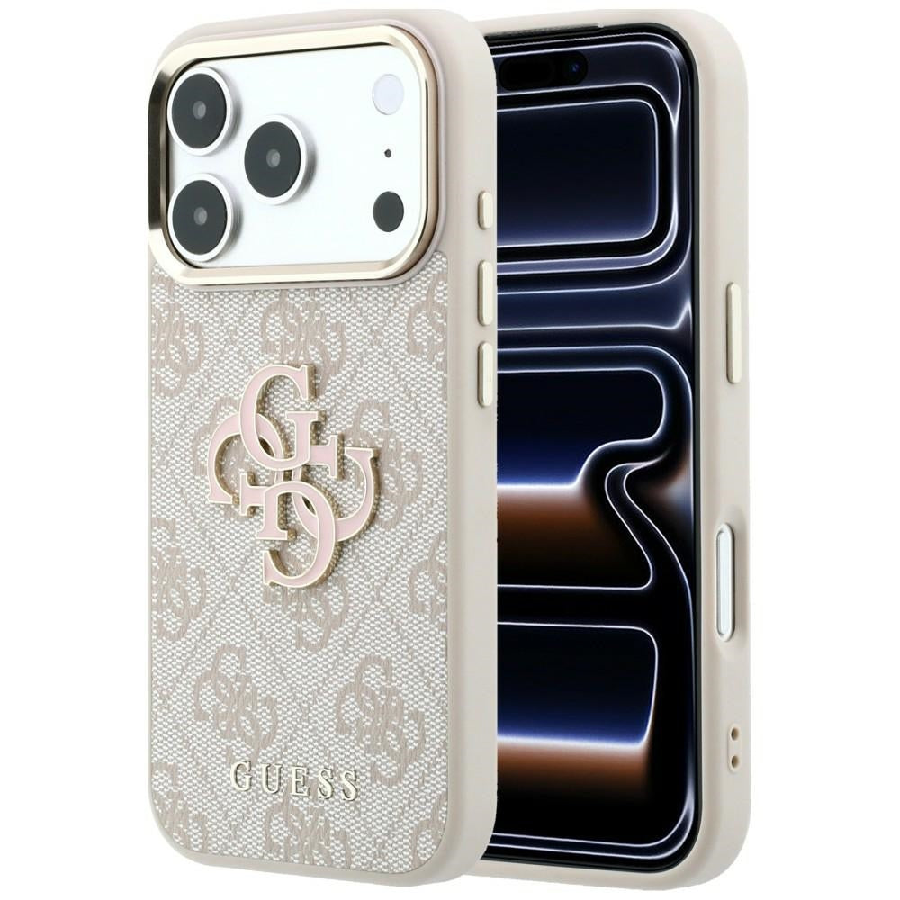 Guess iPhone 17 Pro/iPhone 18 Pro Cover 4G Resin-logo Lyserød