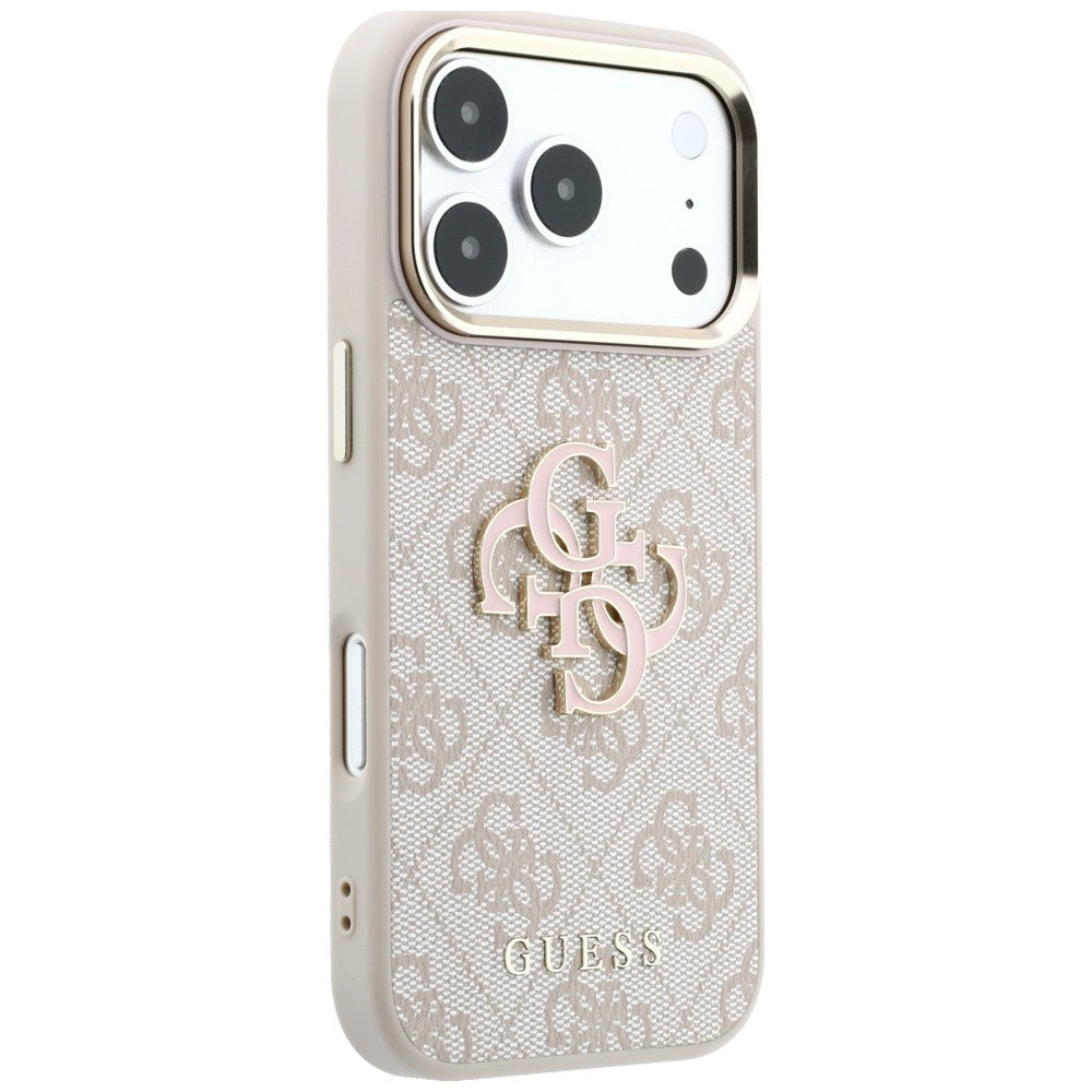 Guess iPhone 17 Pro/iPhone 18 Pro Cover 4G Resin-logo Lyserød