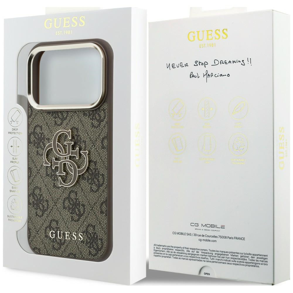Guess iPhone 17 Pro/iPhone 18 Pro Cover 4G Resin-logo Brun