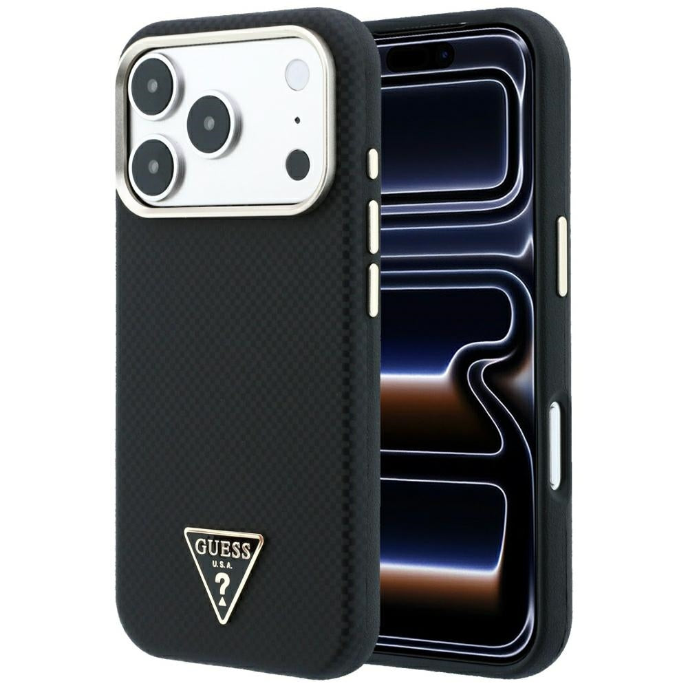 Guess iPhone 17 Pro/iPhone 18 Pro Cover Kevlar Triangle Logo Sort