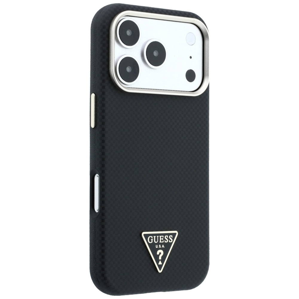 Guess iPhone 17 Pro/iPhone 18 Pro Cover Kevlar Triangle Logo Sort
